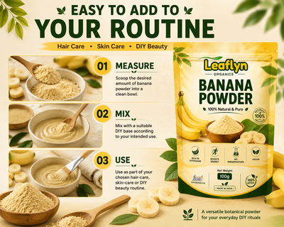 Leaflyn Organics Banana Powder – 100% Natural & Pure | Edible & Multipurpose | 100g