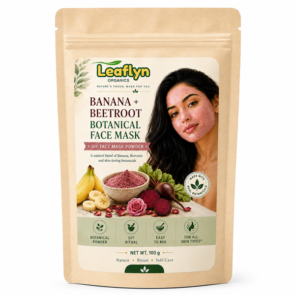 Leaflyn Organics Banana + Beetroot Powder – Natural & Pure | Edible & Multipurpose | 100g