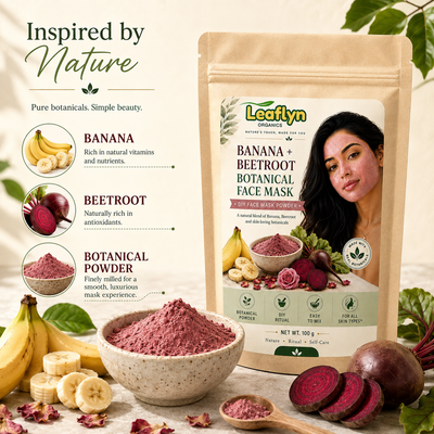 Leaflyn Organics Banana + Beetroot Powder – Natural & Pure | Edible & Multipurpose | 100g