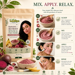 Leaflyn Organics Banana + Beetroot Powder – Natural & Pure | Edible & Multipurpose | 100g