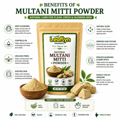 Multani Mitti Powder – Natural Face Pack, Oil Control & DIY Skincare | Leaflyn Organics