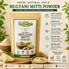 Multani Mitti Powder – Natural Face Pack, Oil Control & DIY Skincare | Leaflyn Organics