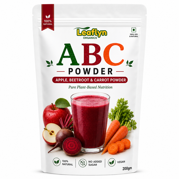 Leaflyn Organics ABC Powder – Apple, Beetroot & Carrot | Natural & Pure | Edible & Multipurpose | 200g