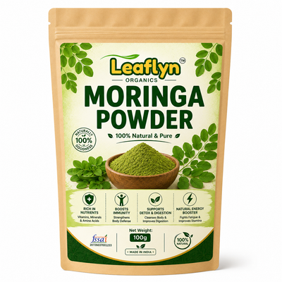 Leaflyn Organics Moringa Powder – 100% Natural & Pure | Edible & Multipurpose | 100g