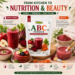 Leaflyn Organics ABC Powder – Apple, Beetroot & Carrot | Natural & Pure | Edible & Multipurpose | 200g