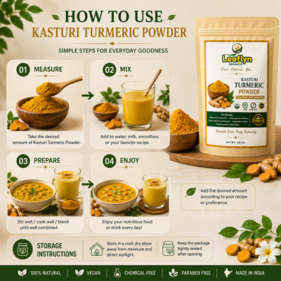 Kasturi Turmeric Powder – Natural Skin Glow & Face Care | Leaflyn Organics