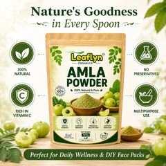 Leaflyn Organics Amla Powder – 100% Natural & Pure | Edible & Multipurpose | 100g