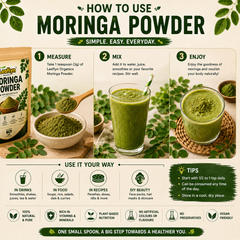 Leaflyn Organics Moringa Powder – 100% Natural & Pure | Edible & Multipurpose | 100g