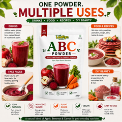 Leaflyn Organics ABC Powder – Apple, Beetroot & Carrot | Natural & Pure | Edible & Multipurpose | 200g